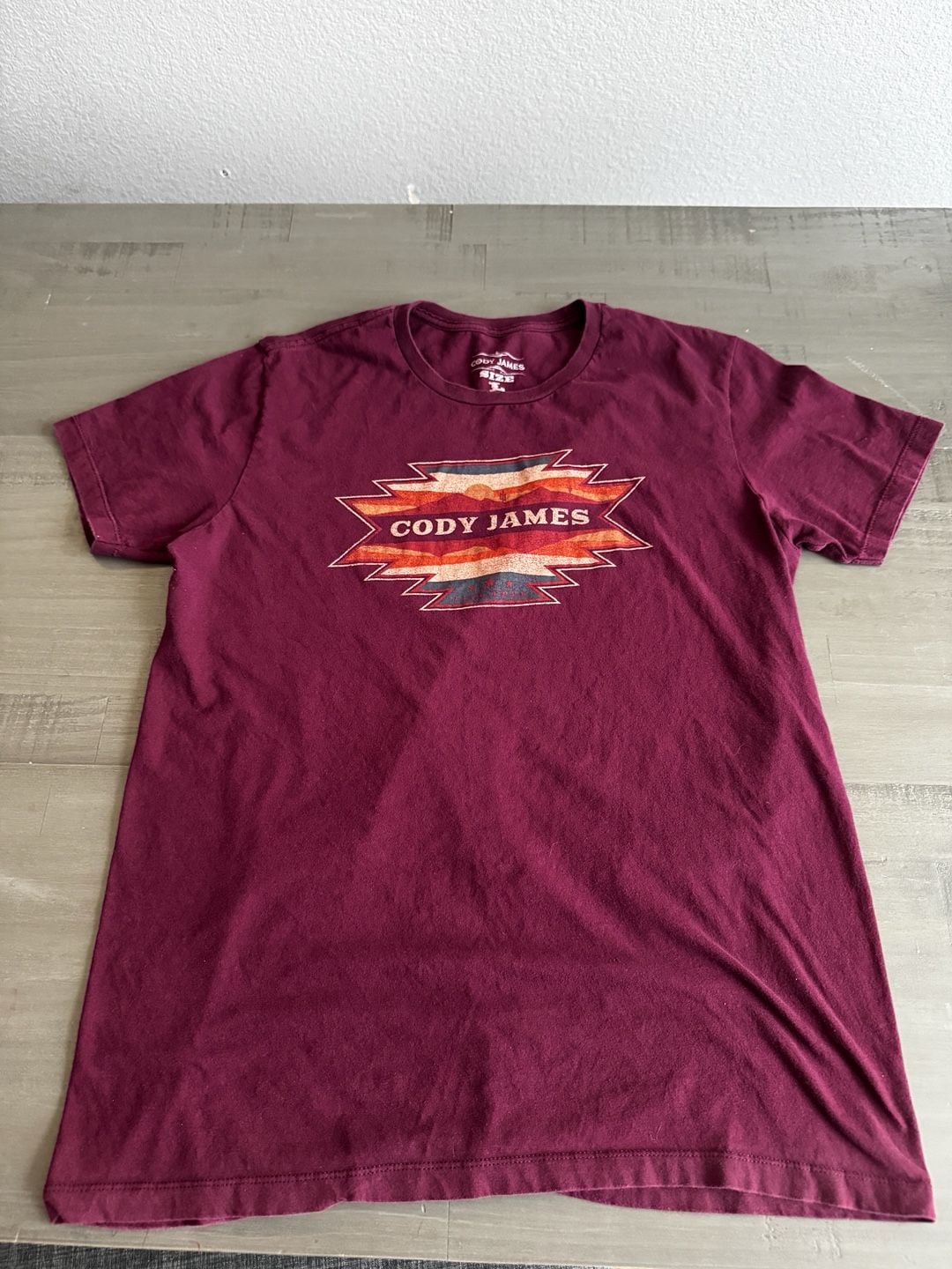 Cody James Men's Southwestern Landscape Graphic T-Shirt Maroon Size L 2