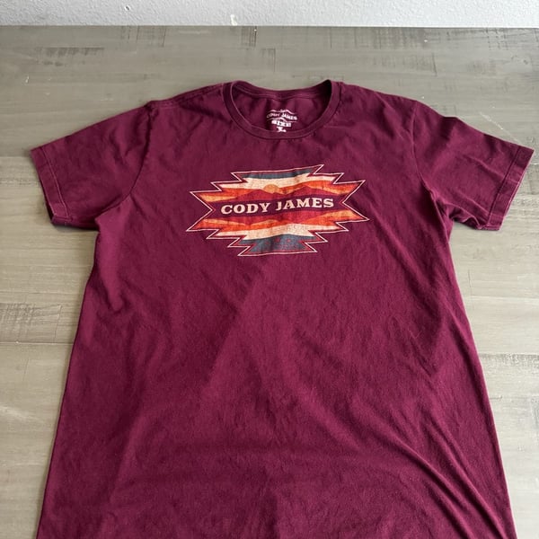 Cody James Men's Southwestern Landscape Graphic T-Shirt Maroon Size L