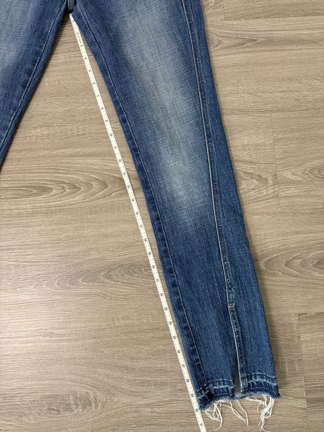 Parker Smith Medium Wash Skinny Front Seam Split Hem Jeans 6