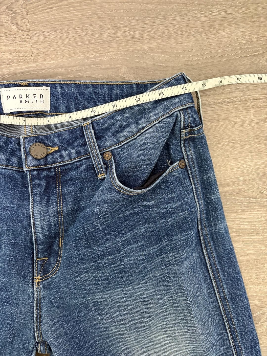 Parker Smith Medium Wash Skinny Front Seam Split Hem Jeans 7