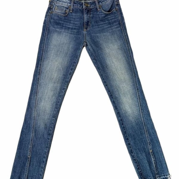 Parker Smith Medium Wash Skinny Front Seam Split Hem Jeans
