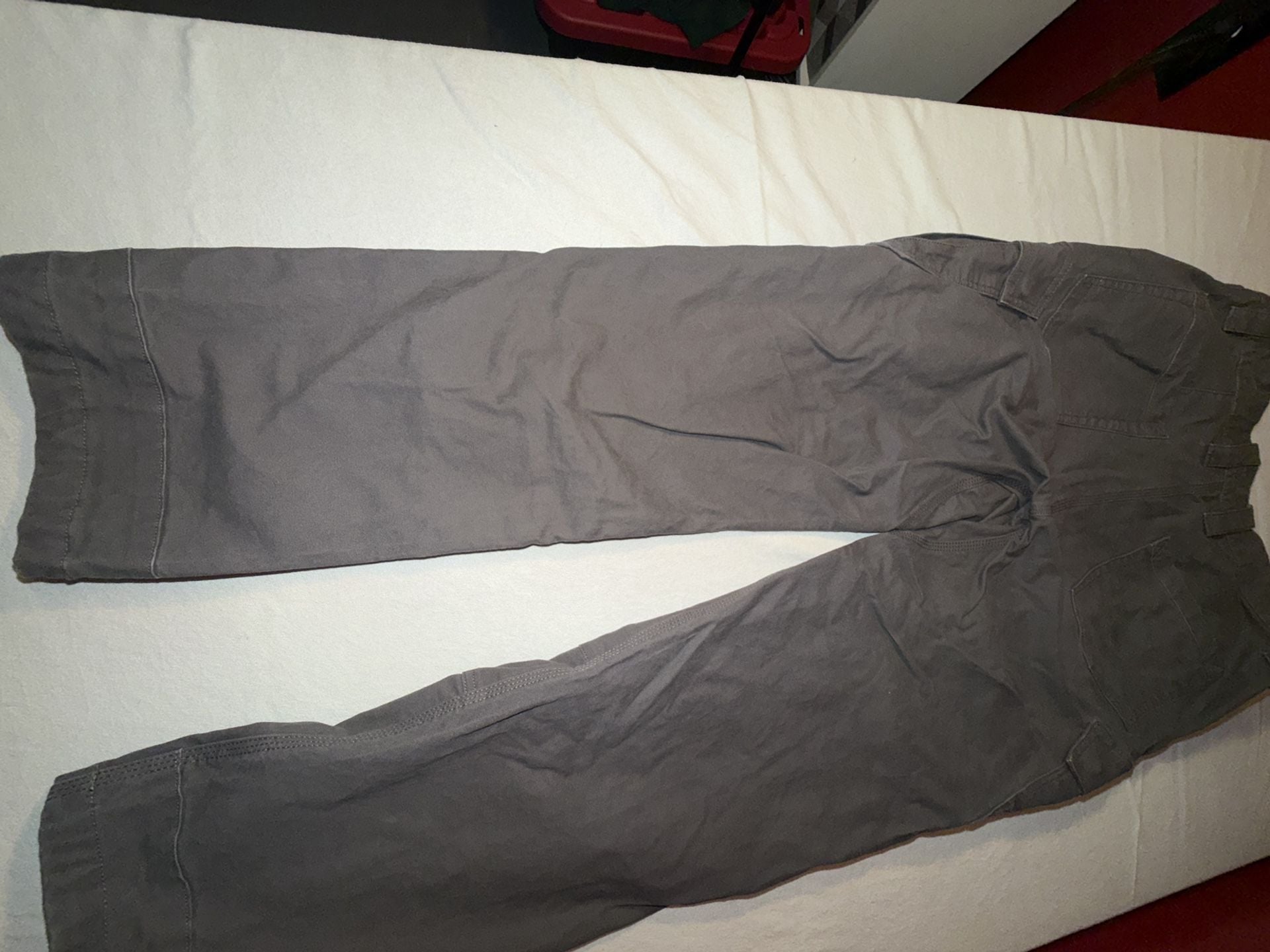 Guide Gear Gray Canvas Cargo Utility Work Pants 10