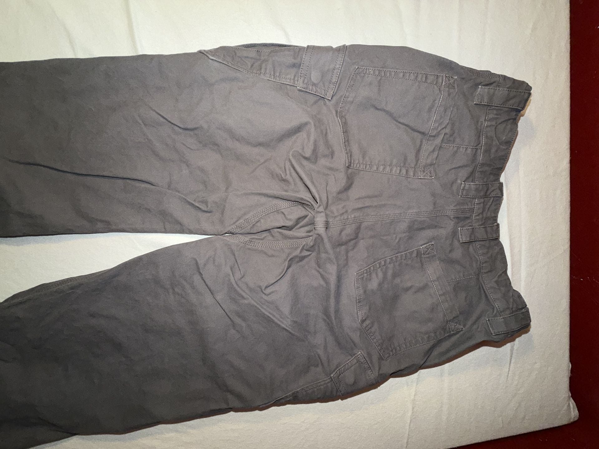 Guide Gear Gray Canvas Cargo Utility Work Pants 12
