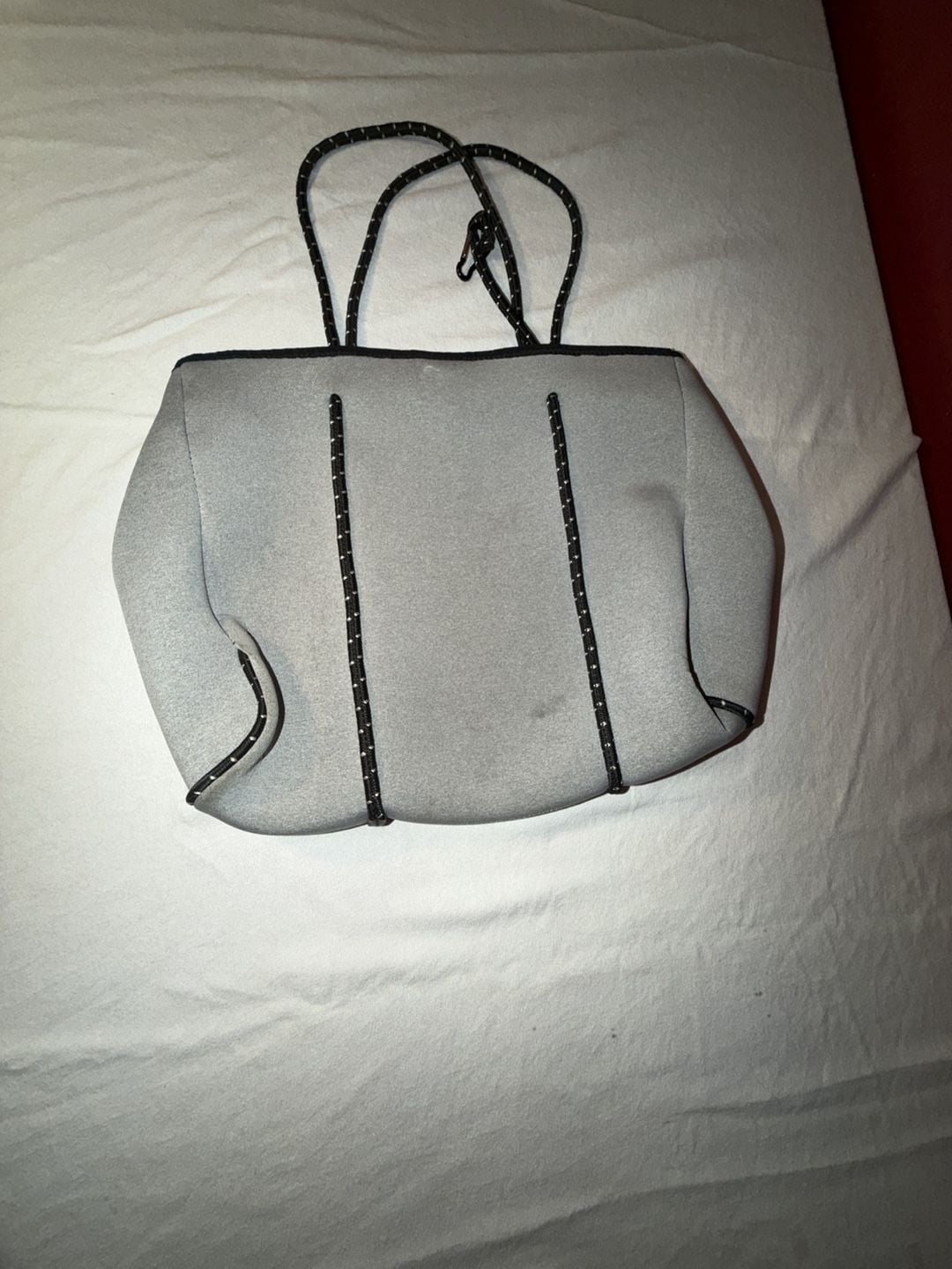Haute Shore Greyson Aspen Neoprene Tote Bag Grey Striped 4
