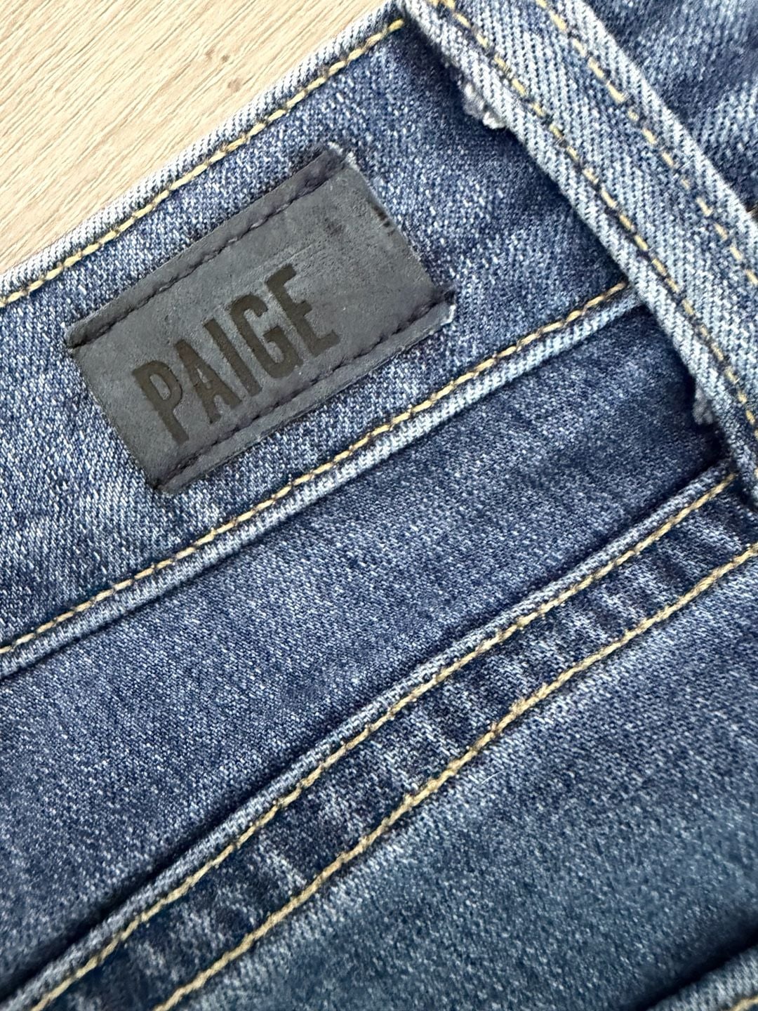 PAIGE Women's Blue Denim Raw Hem Slim Straight Jeans Size 27 4