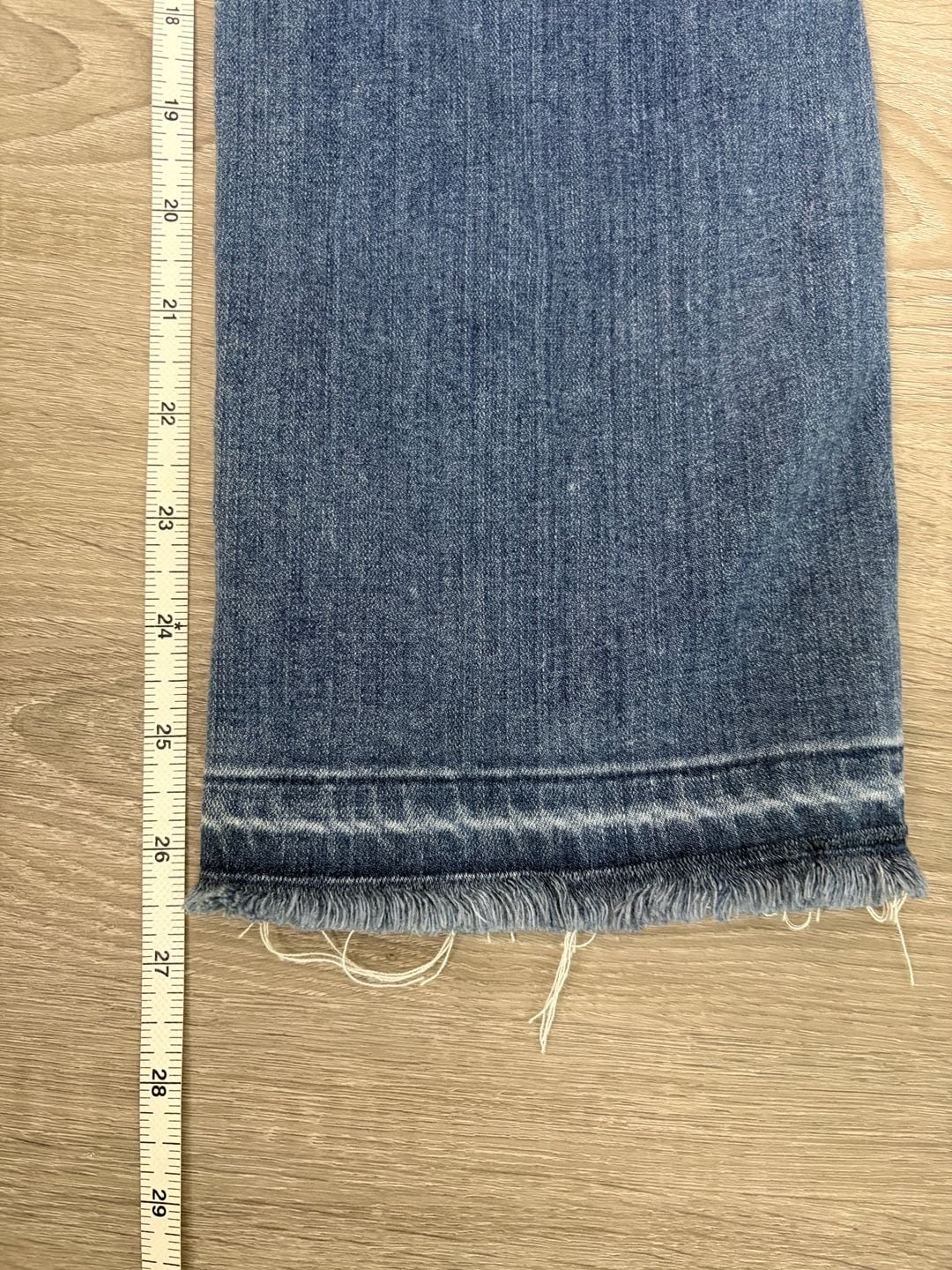 PAIGE Women's Blue Denim Raw Hem Slim Straight Jeans Size 27 8