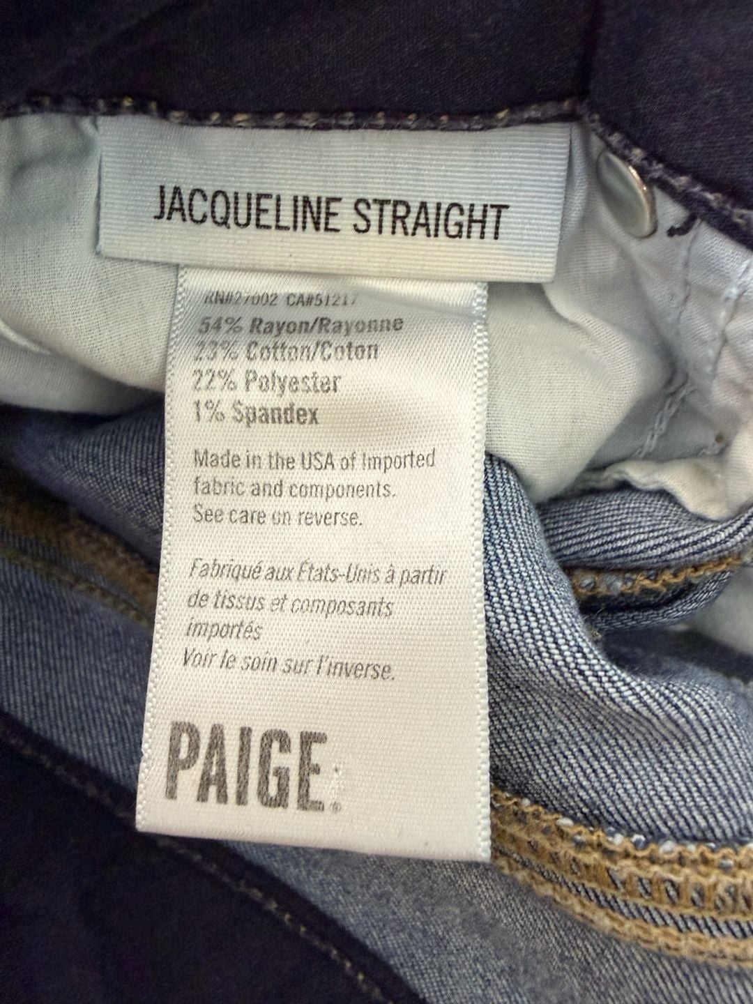 PAIGE Women's Blue Denim Raw Hem Slim Straight Jeans Size 27 9