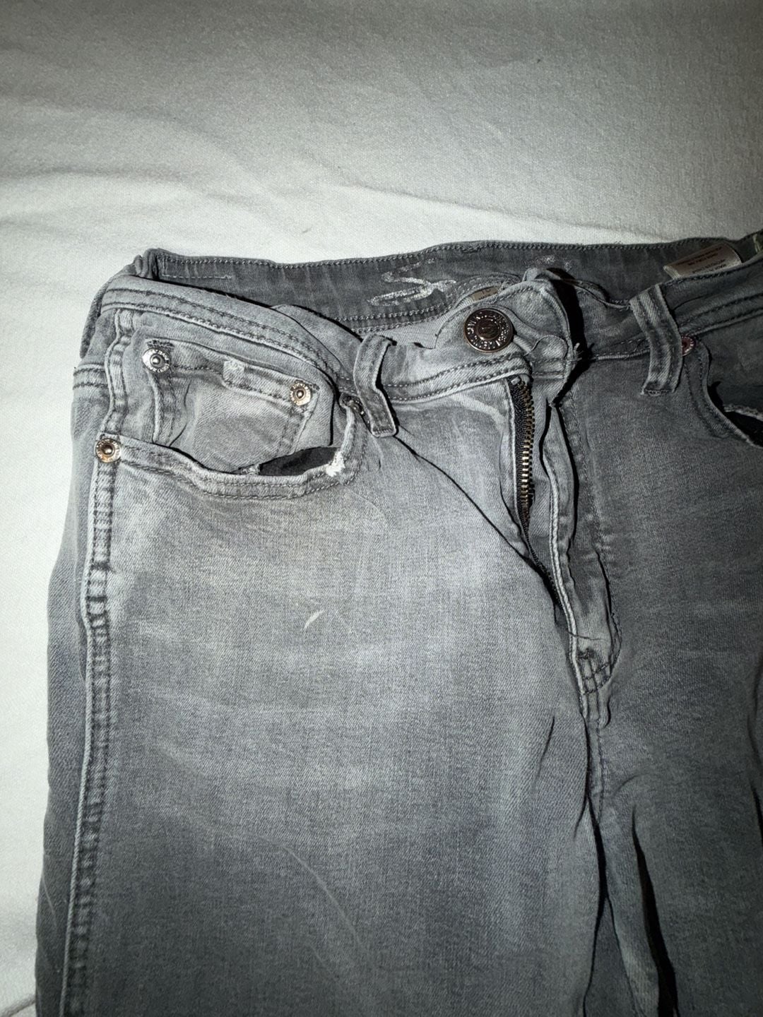 Seven Jeans Womens Gray Skinny Jeans Size 10 Raw Hem Denim 5