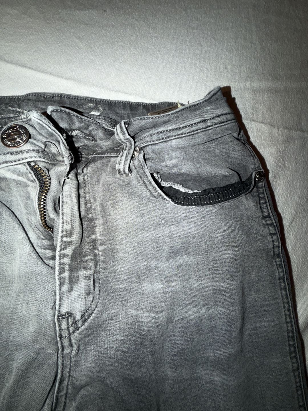 Seven Jeans Womens Gray Skinny Jeans Size 10 Raw Hem Denim 6