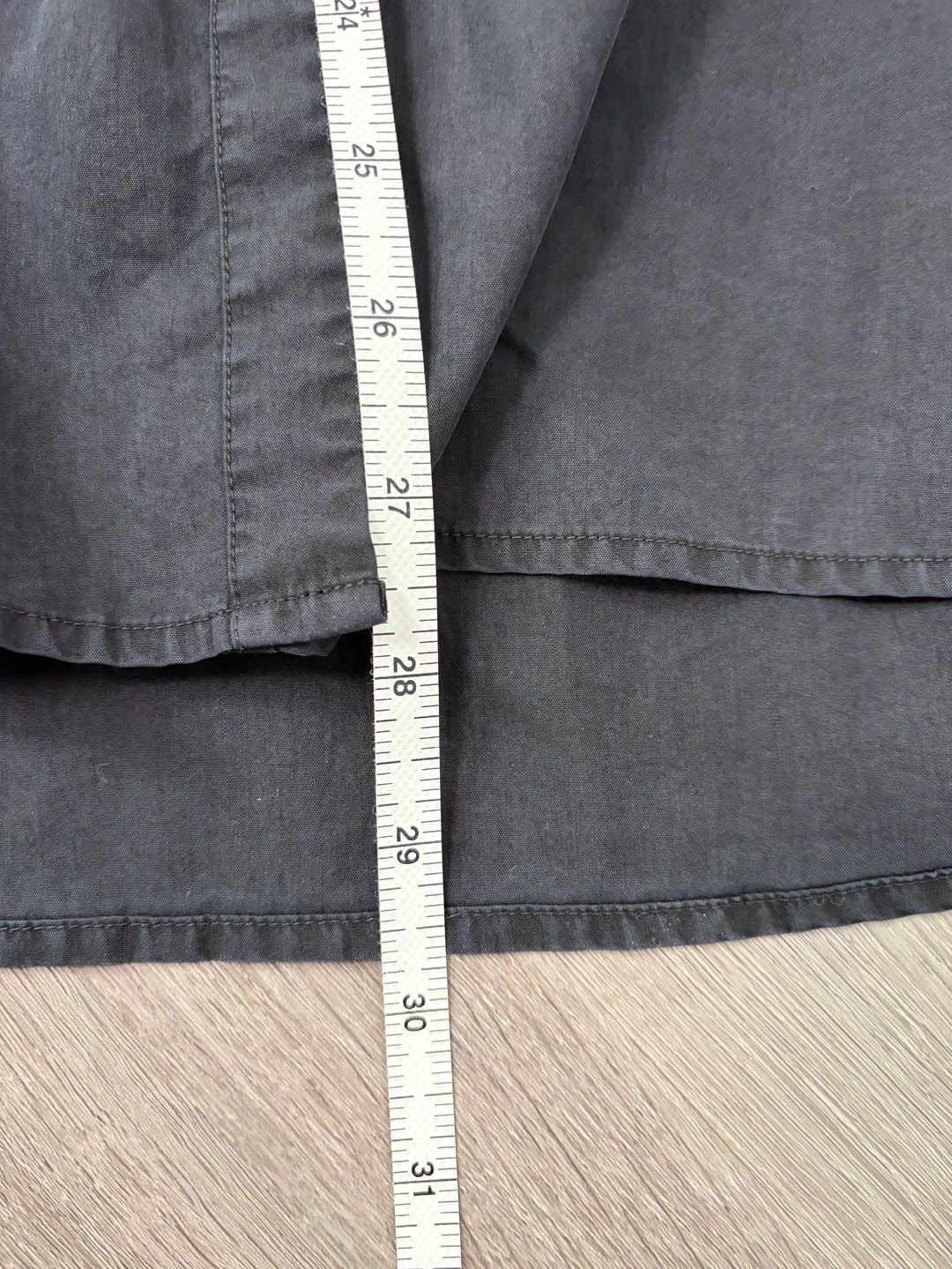 Eileen Fisher Band Collar Tunic Button Up Shirt Black Medium 6