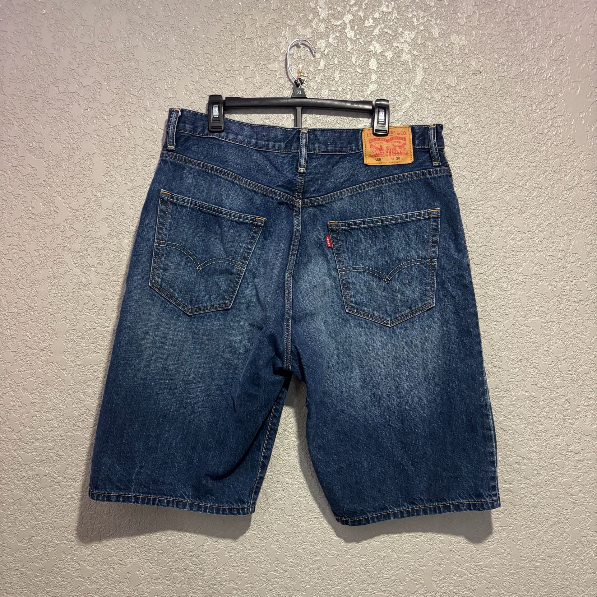 Levi's 569 Loose Straight Denim Blue Shorts Size 36 3