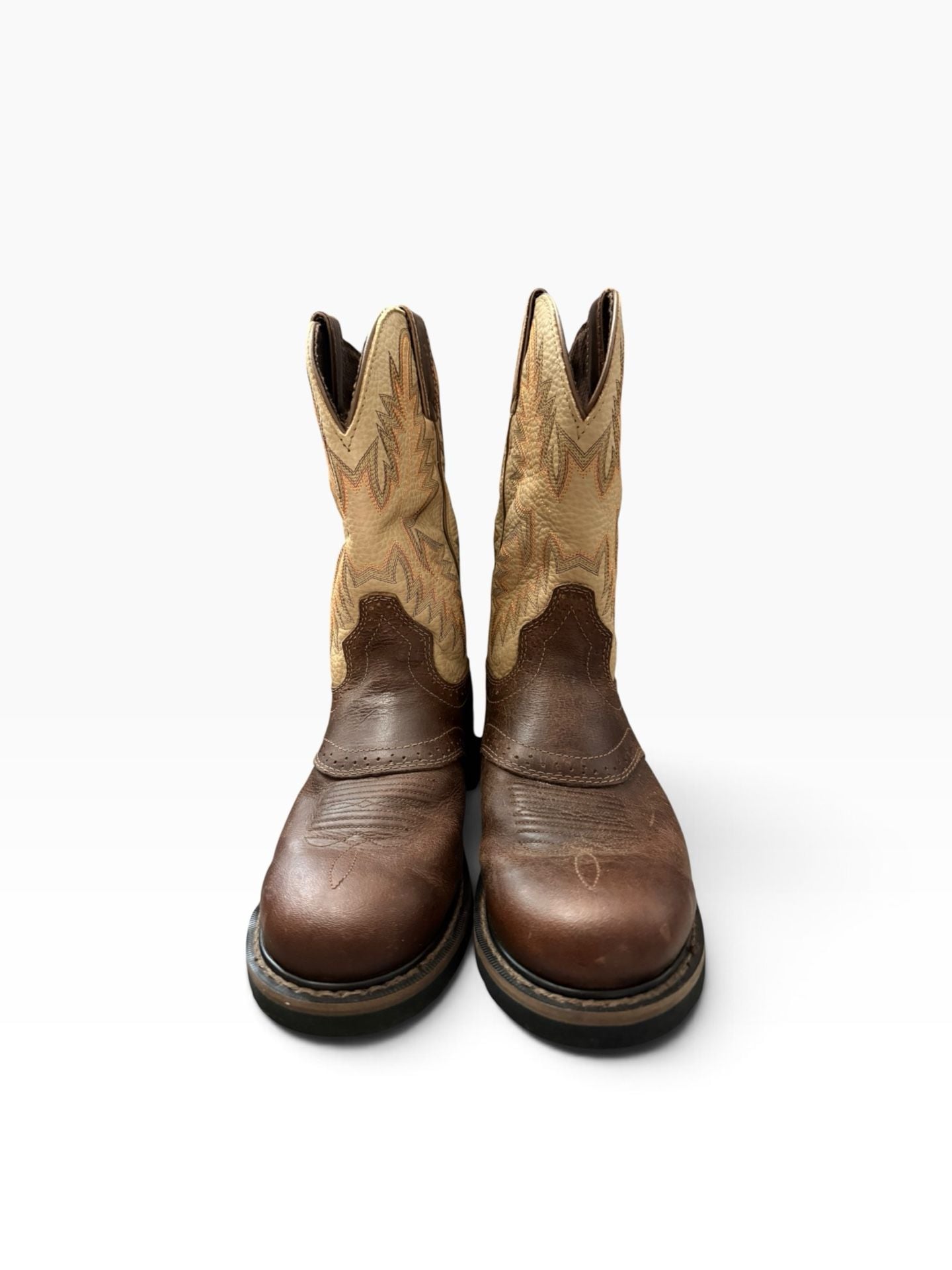Justin Original Work Boots Superintendent WK4661 Brown Leather Western Men's Size 9D 2