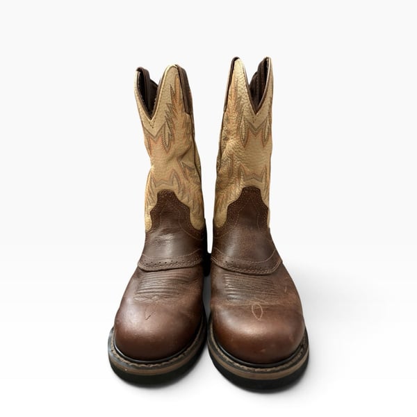 Justin Original Work Boots Superintendent WK4661 Brown Leather Western Men's Size 9D