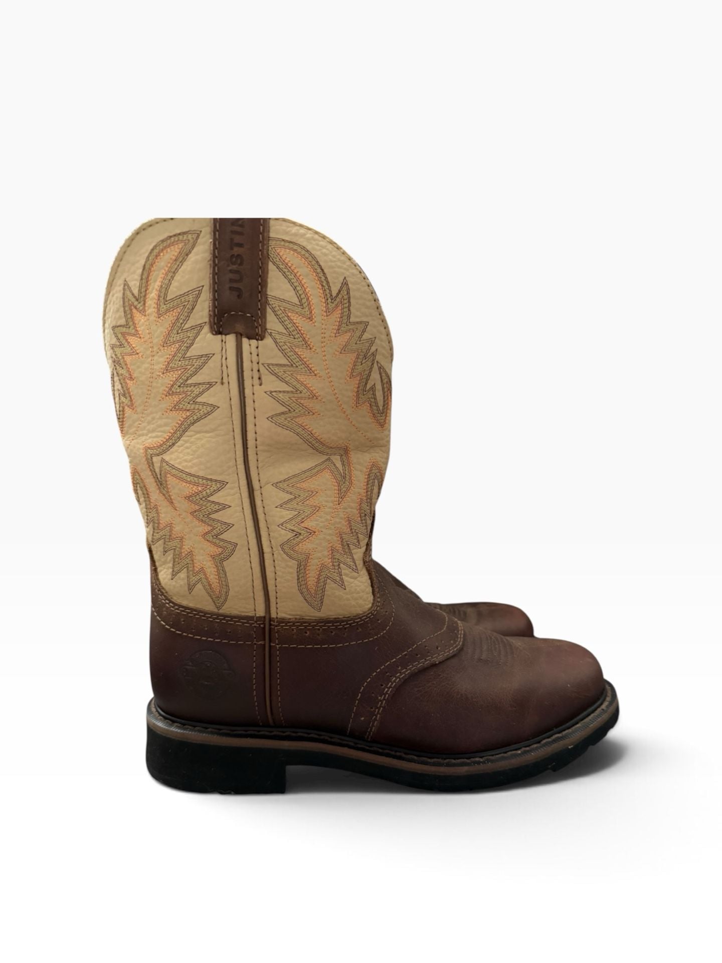 Justin Original Work Boots Superintendent WK4661 Brown Leather Western Men's Size 9D 3