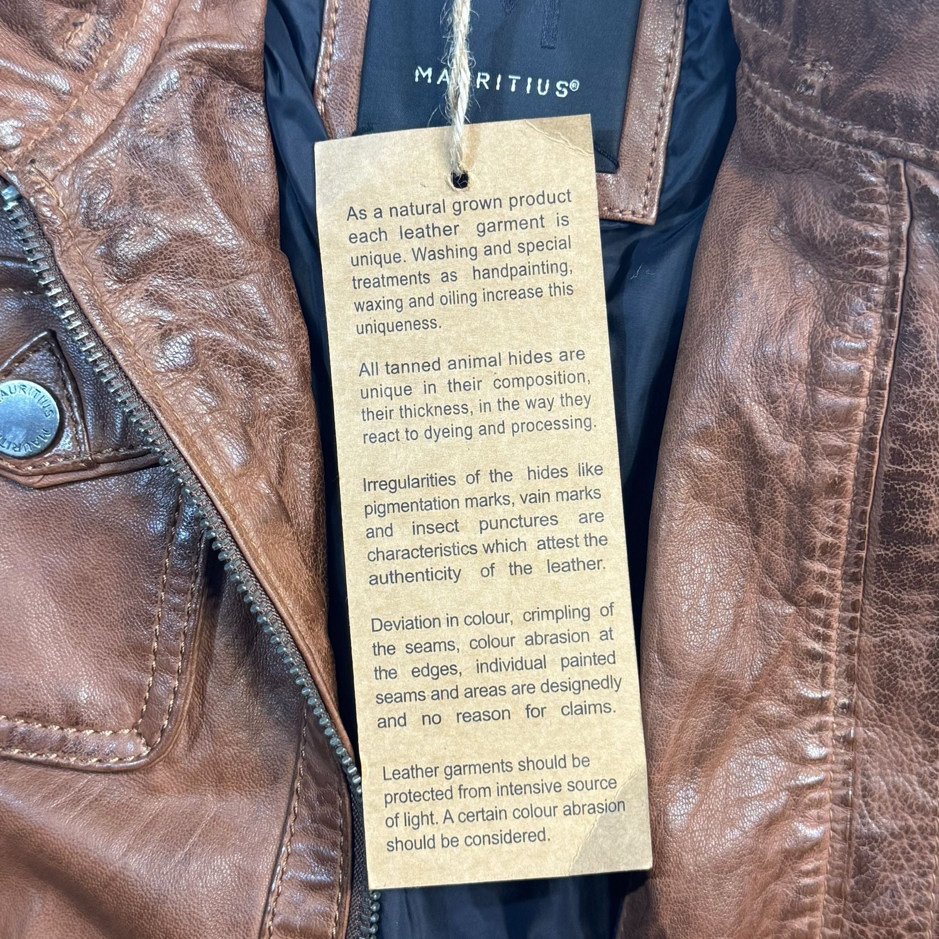 Brown Leather Moto Jacket. Brand new with tags.  5