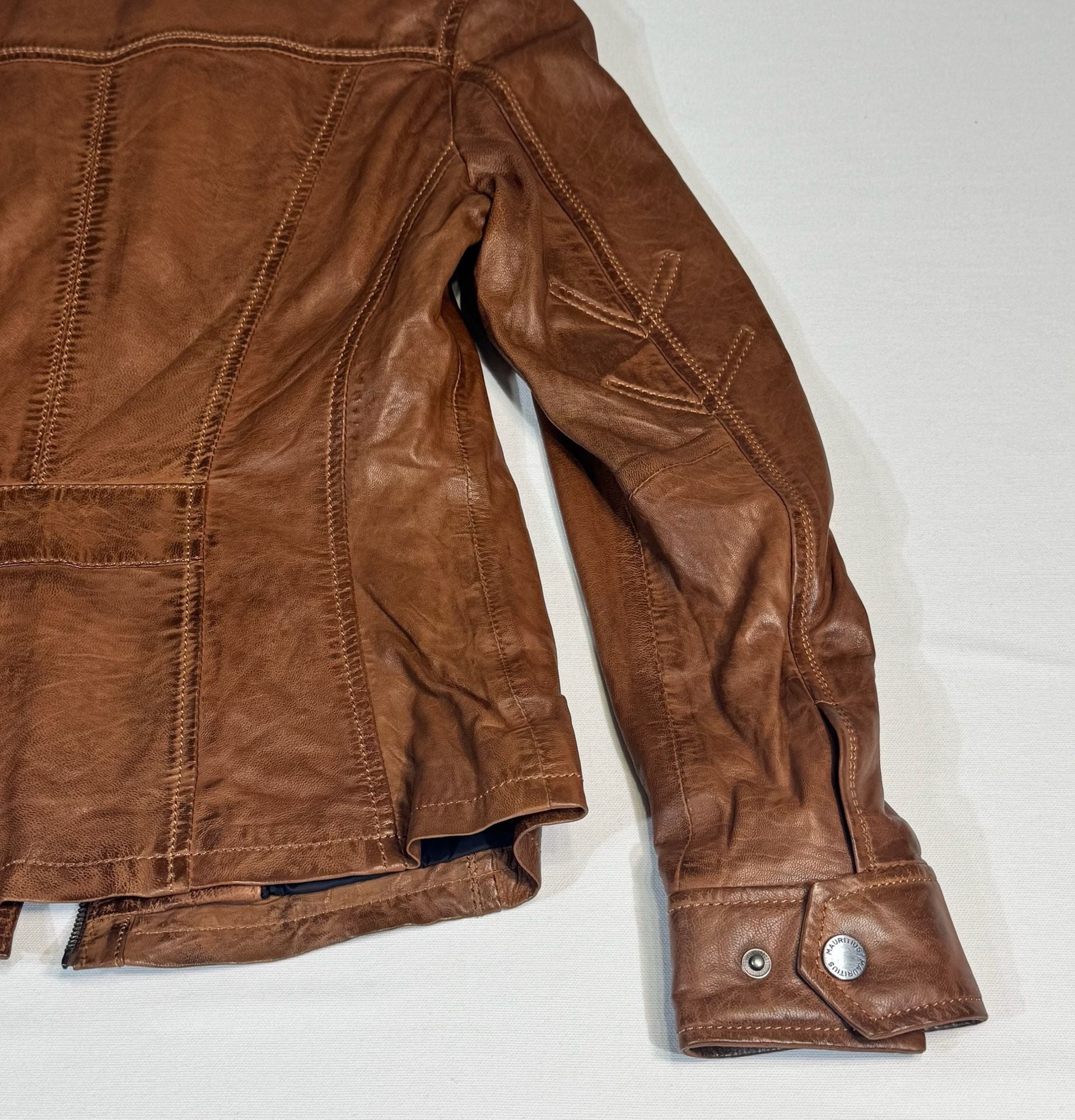 Brown Leather Moto Jacket. Brand new with tags.  6