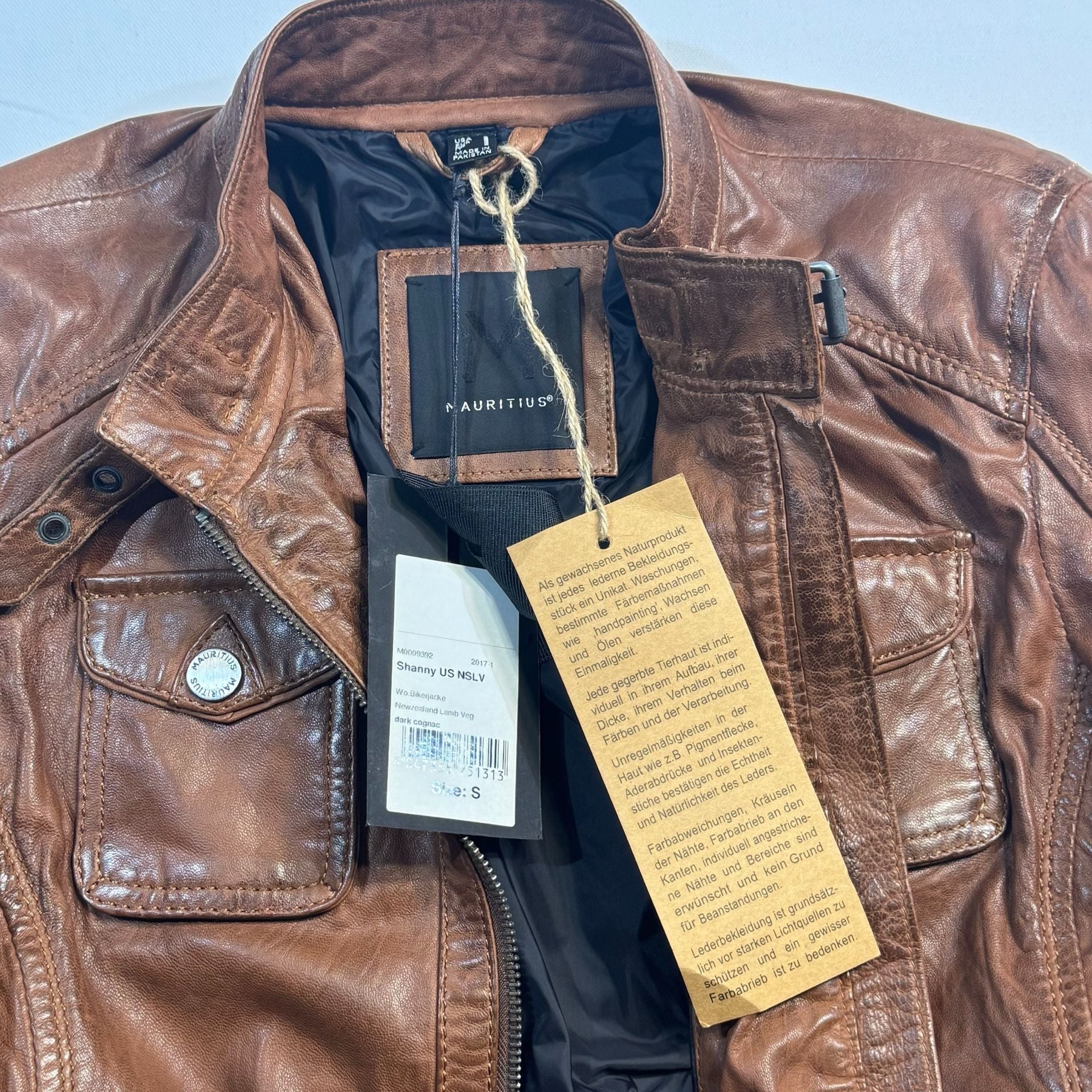 Brown Leather Moto Jacket. Brand new with tags.  7