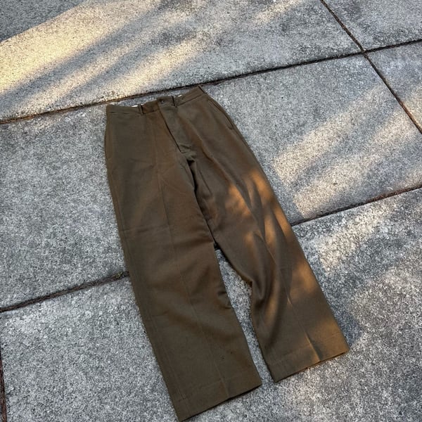 Vintage US Army Wool Field Trousers Olive Green Military Pants W33 L33