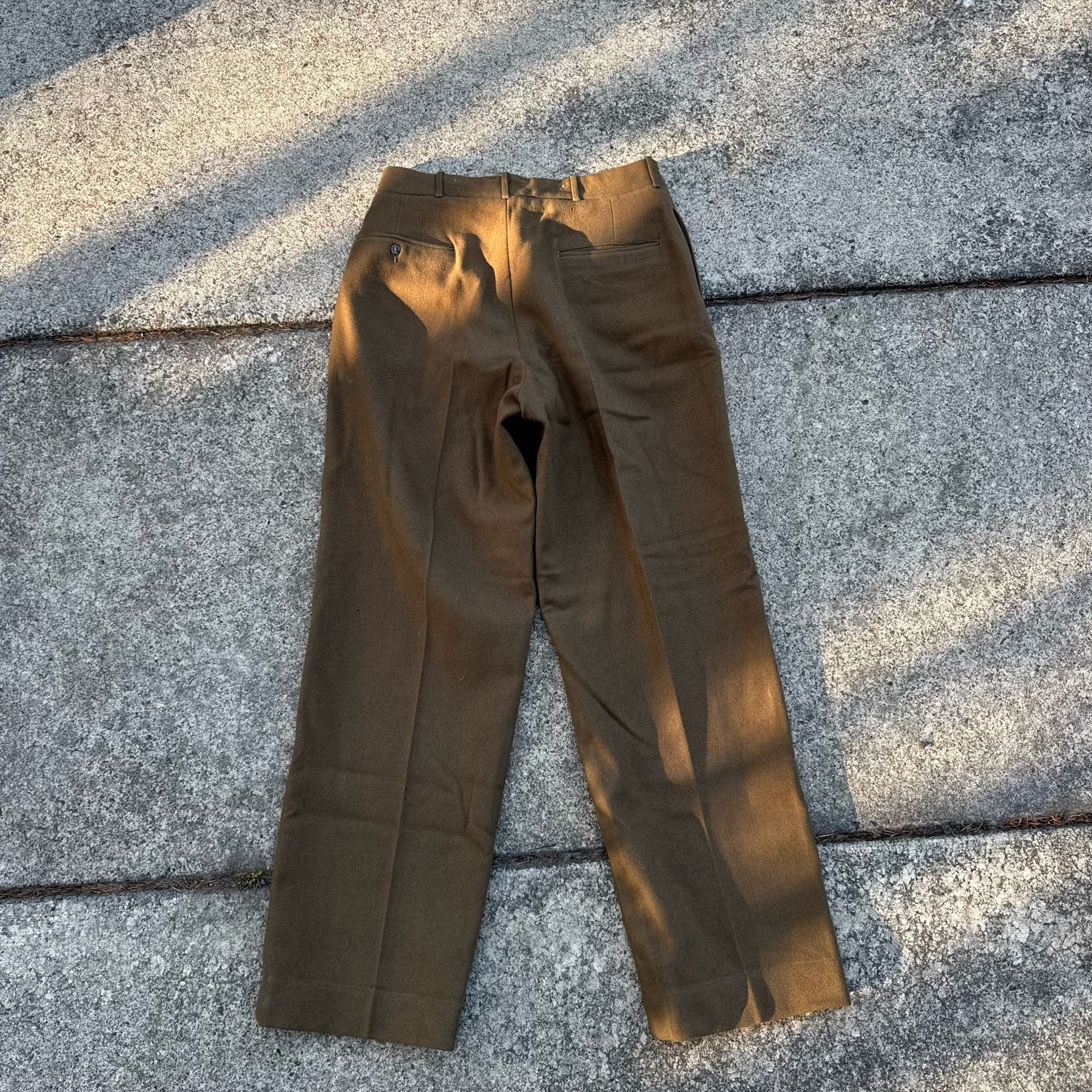 Vintage US Army Wool Field Trousers Olive Green Military Pants W33 L33 5