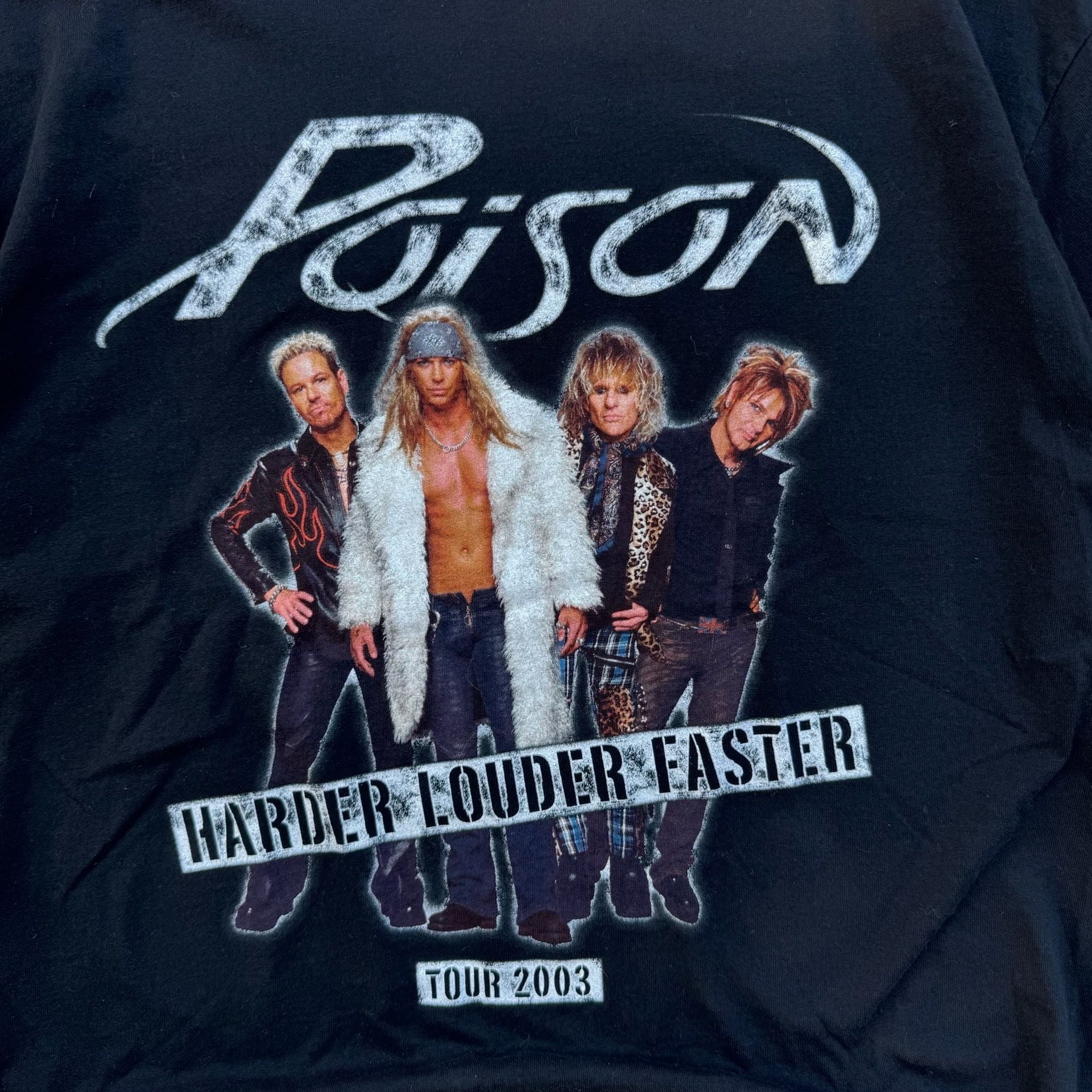 Vintage 2003 Poison Harder Louder Faster Tour Band T-Shirt XL 4