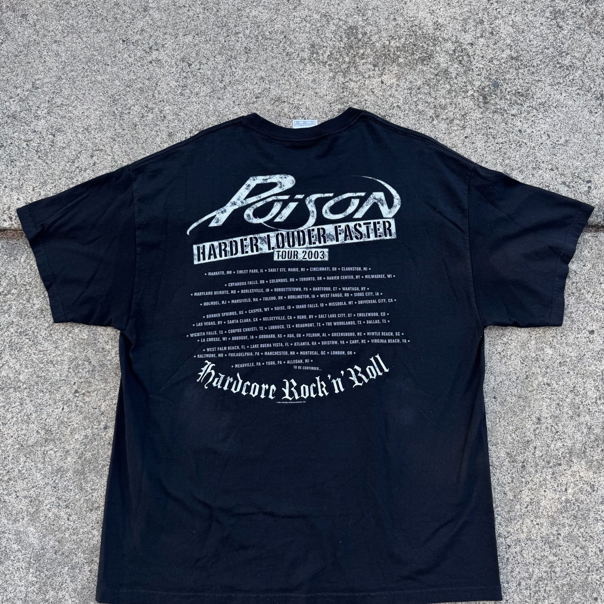 Vintage 2003 Poison Harder Louder Faster Tour Band T-Shirt XL 6