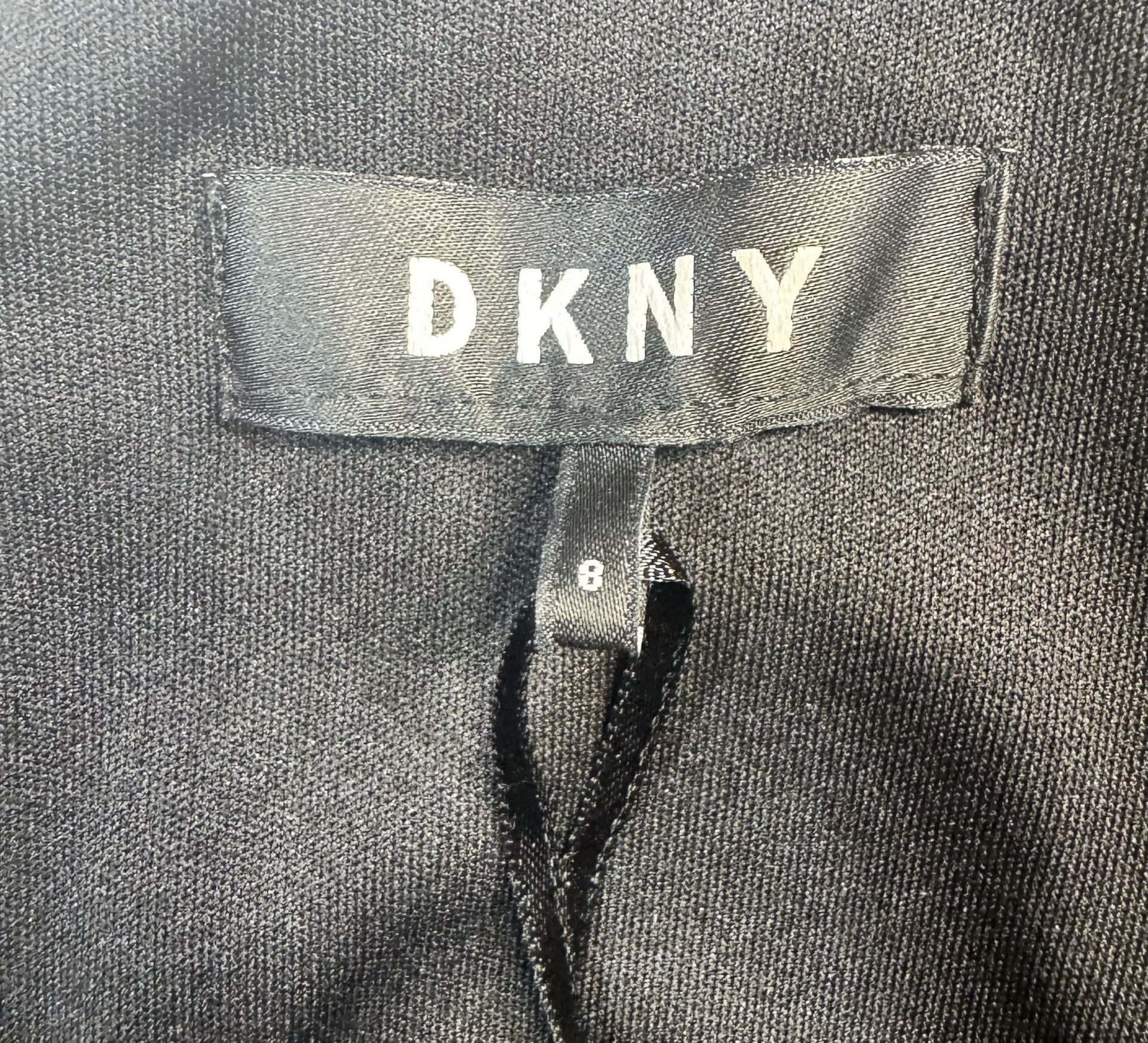 DKNY Black Floral Embroidered Mesh Fit and Flare Cocktail Dress 9