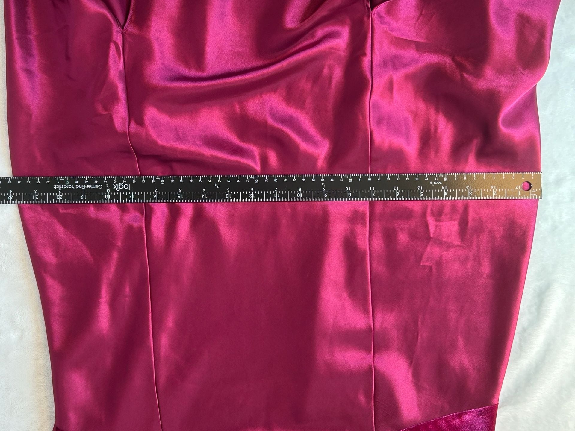 Thalia Sodi Intimates Magenta Satin & Velvet Slip Dress Size XL 18