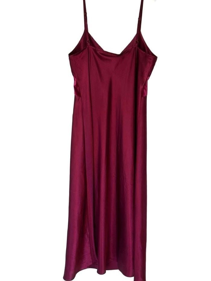 Thalia Sodi Intimates Magenta Satin & Velvet Slip Dress Size XL 5