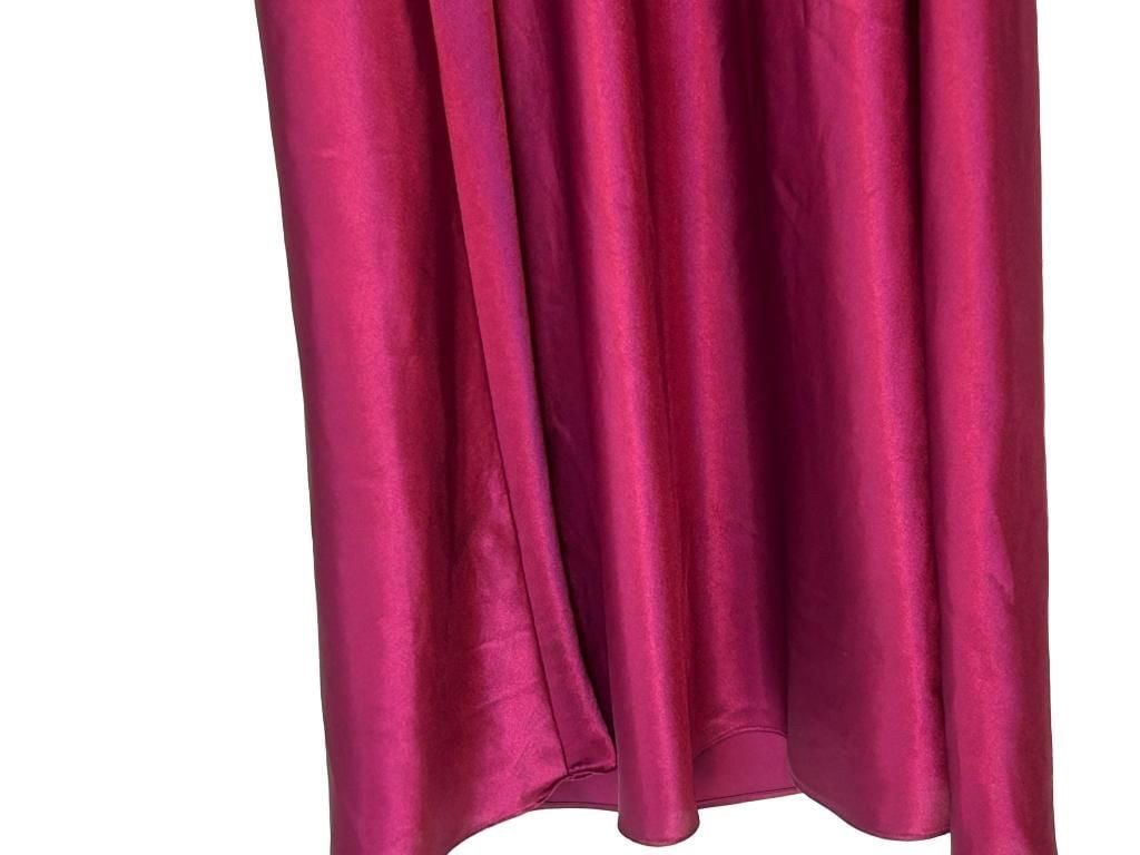 Thalia Sodi Intimates Magenta Satin & Velvet Slip Dress Size XL 8