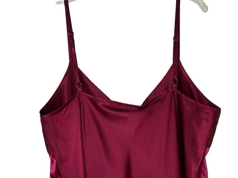 Thalia Sodi Intimates Magenta Satin & Velvet Slip Dress Size XL 7