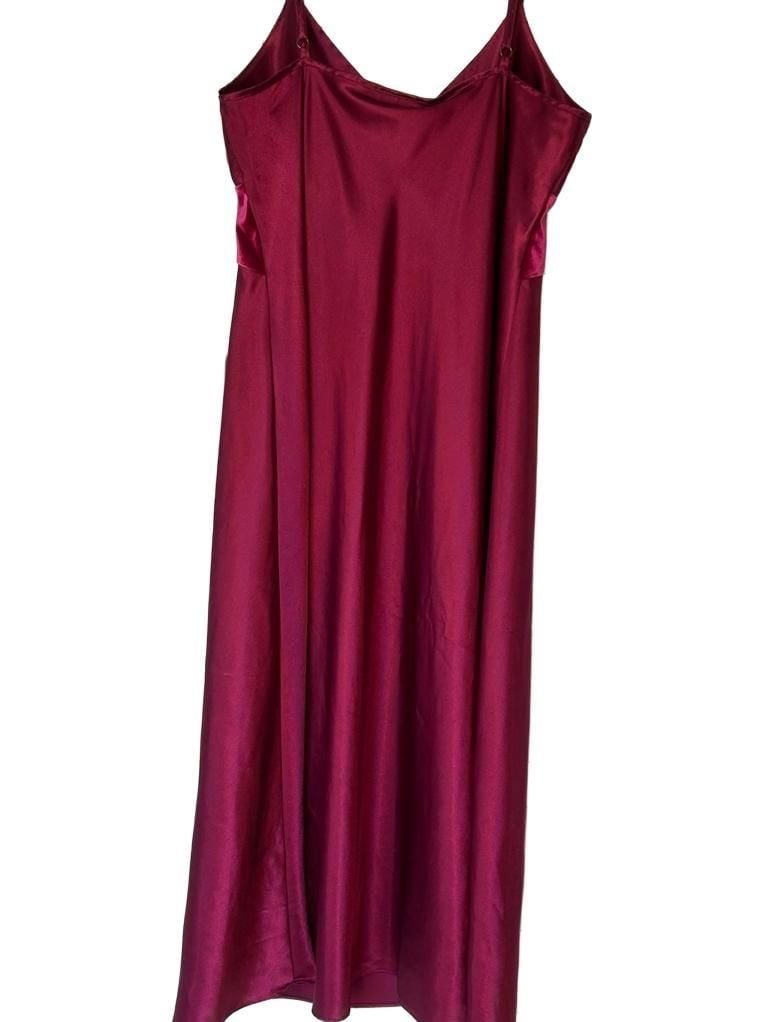Thalia Sodi Intimates Magenta Satin & Velvet Slip Dress Size XL 9