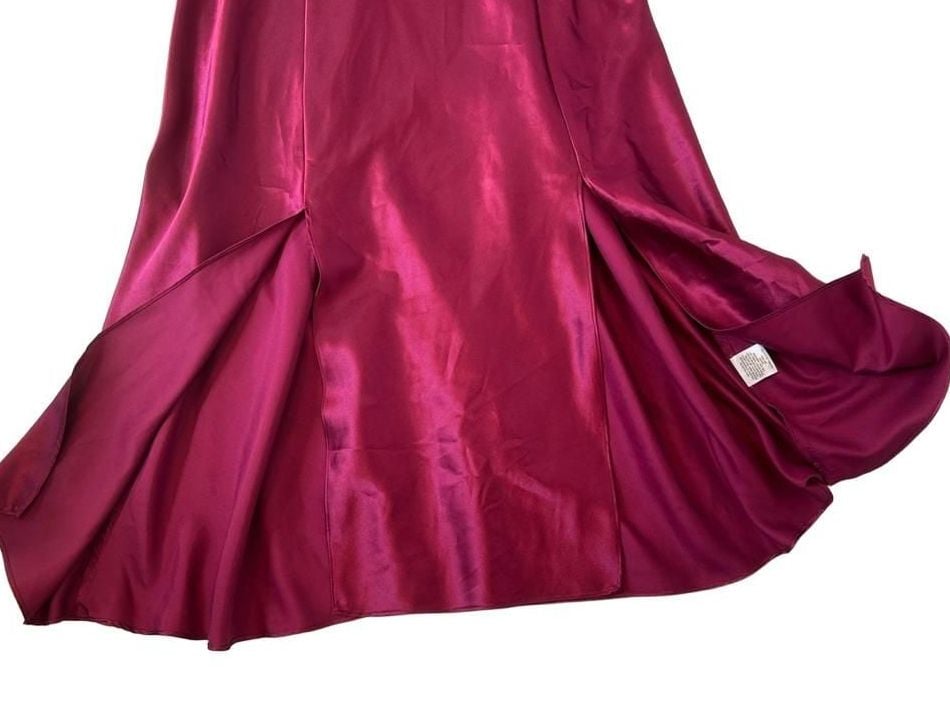 Thalia Sodi Intimates Magenta Satin & Velvet Slip Dress Size XL 12