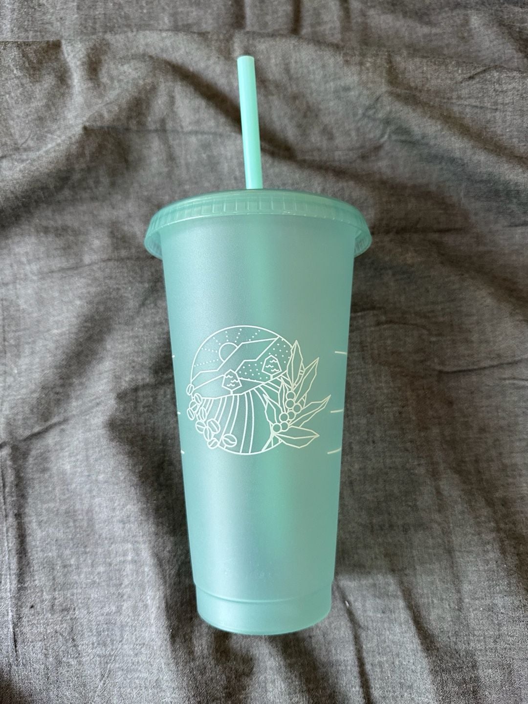 Starbucks Mint Green Frosted Cold Cup Tumbler with Straw 1