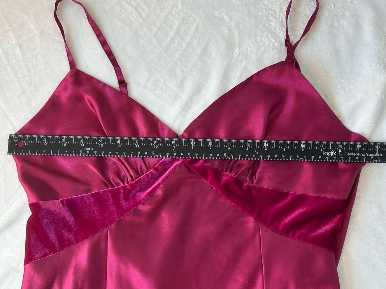 Thalia Sodi Intimates Magenta Satin & Velvet Slip Dress Size XL 14