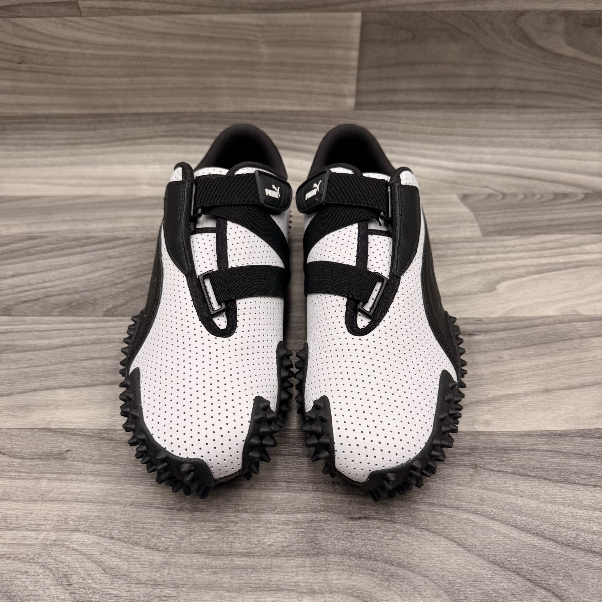 Puma Mostro Perforated Leather White Black New WOT 397331-01 Size US 8.5 7