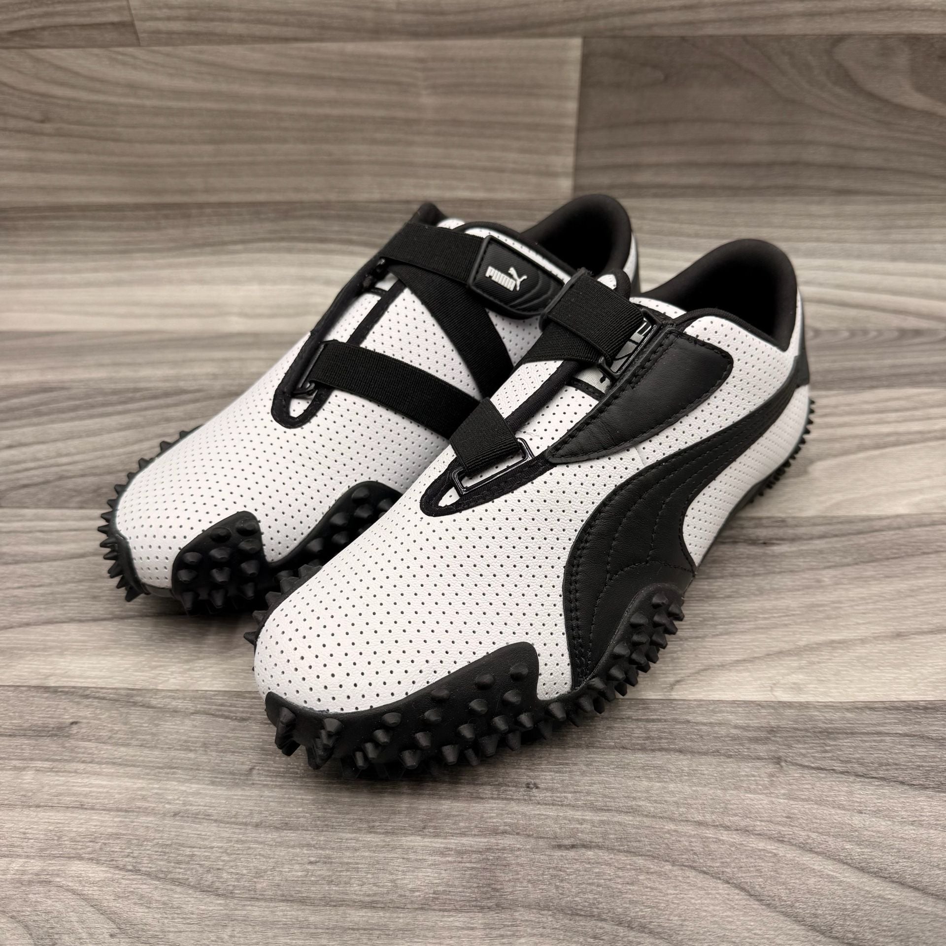 Puma Mostro Perforated Leather White Black New WOT 397331-01 Size US 8.5 8