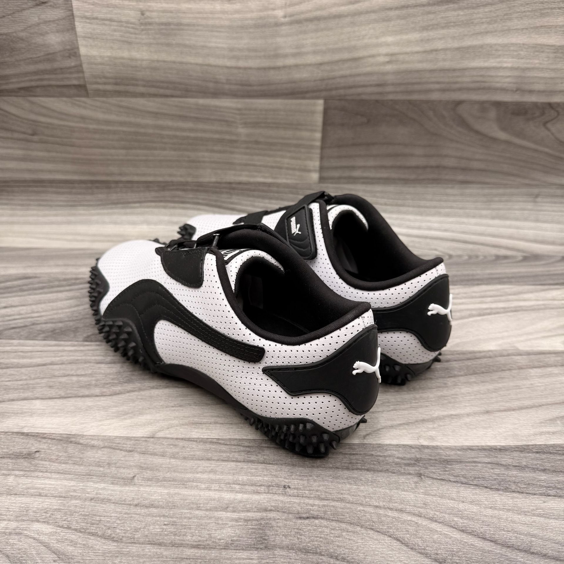 Puma Mostro Perforated Leather White Black New WOT 397331-01 Size US 8.5 9