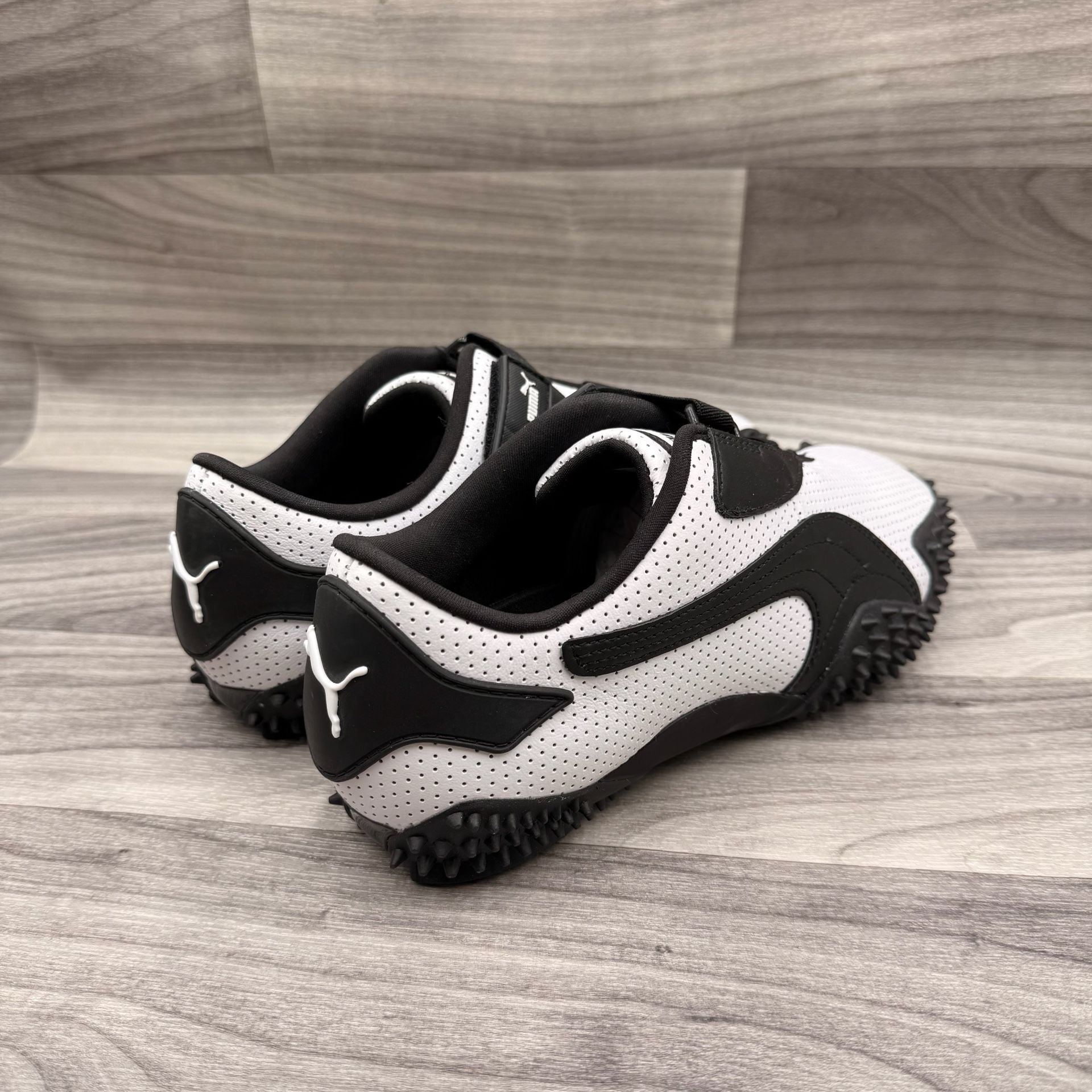 Puma Mostro Perforated Leather White Black New WOT 397331-01 Size US 8.5 11
