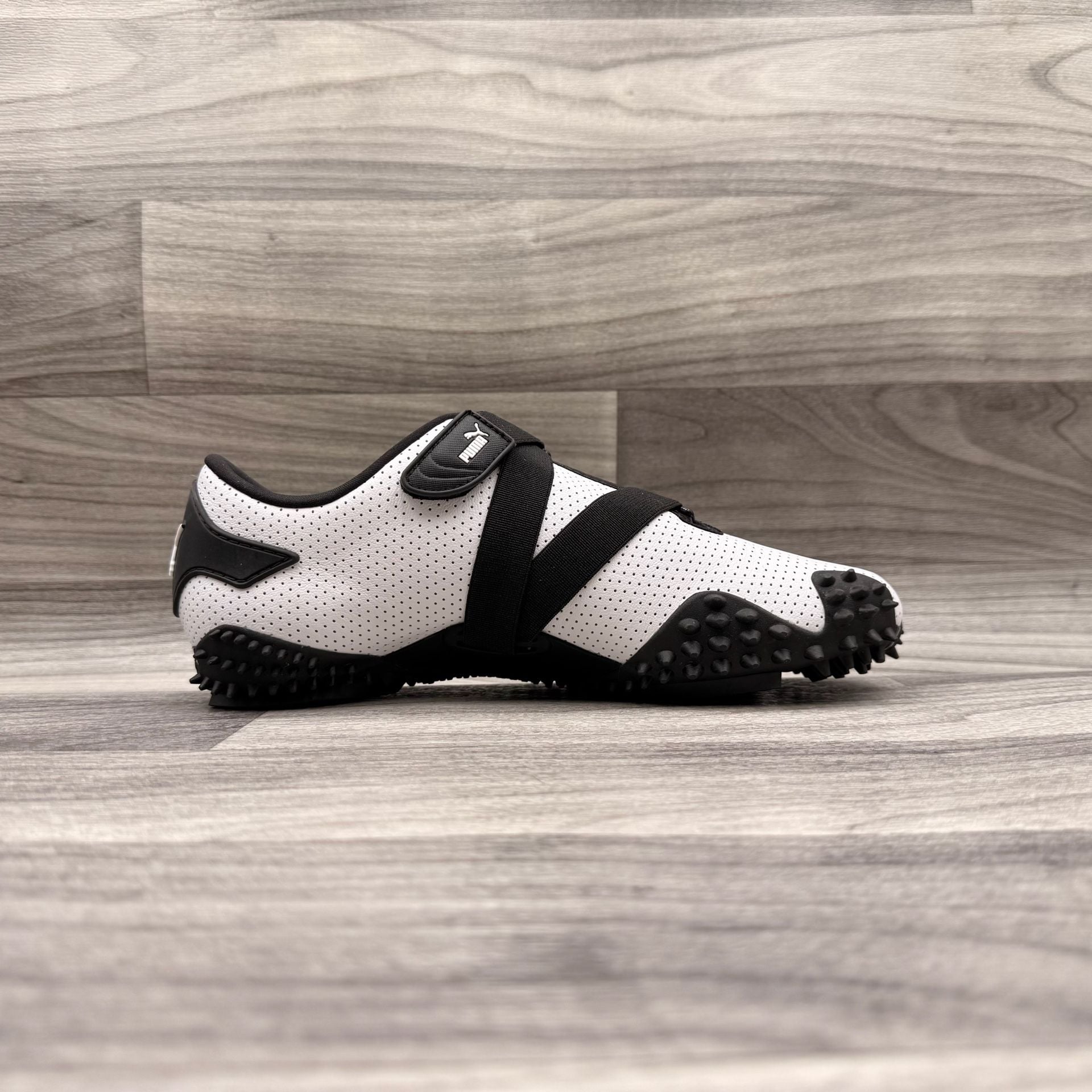 Puma Mostro Perforated Leather White Black New WOT 397331-01 Size US 8.5 15