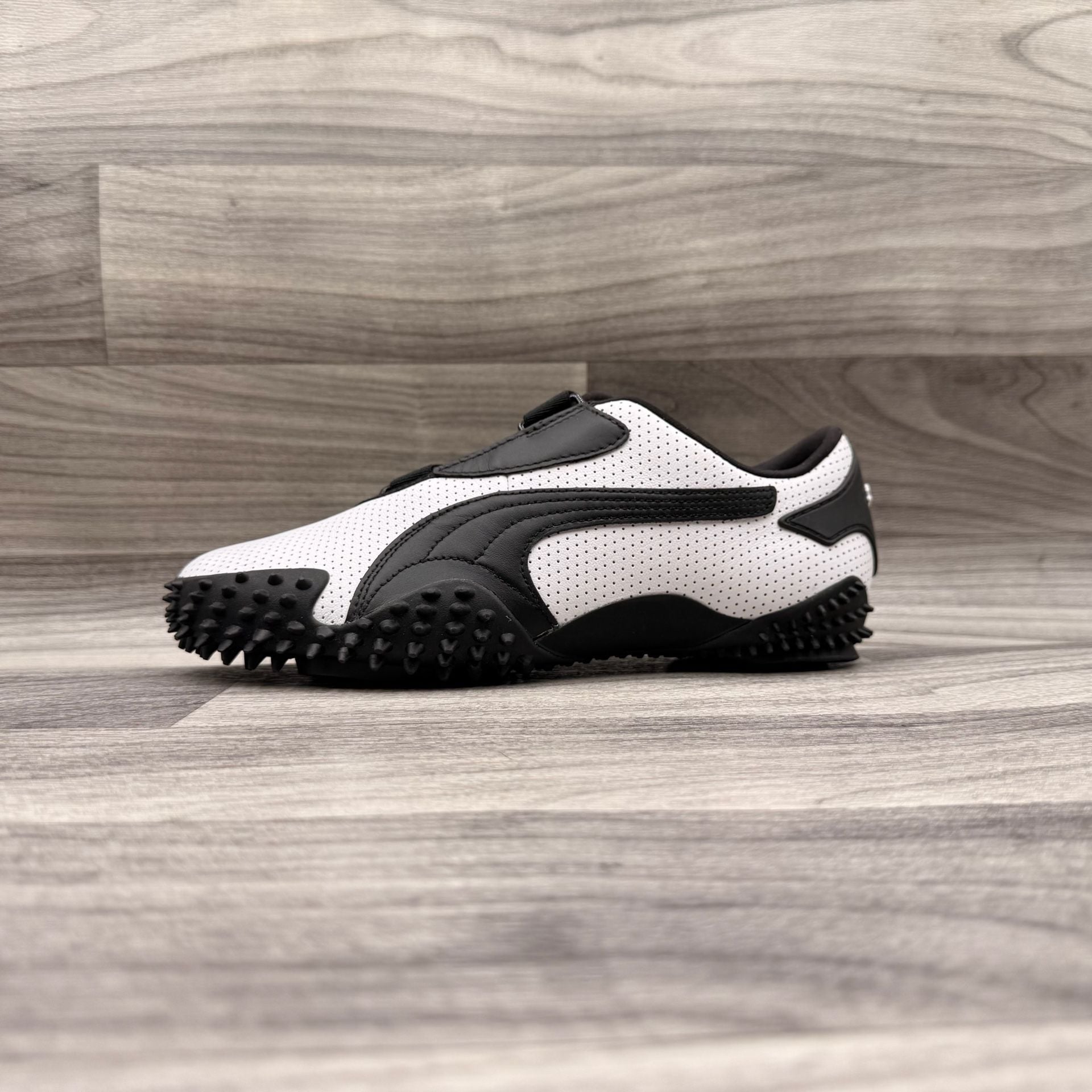 Puma Mostro Perforated Leather White Black New WOT 397331-01 Size US 8.5 16