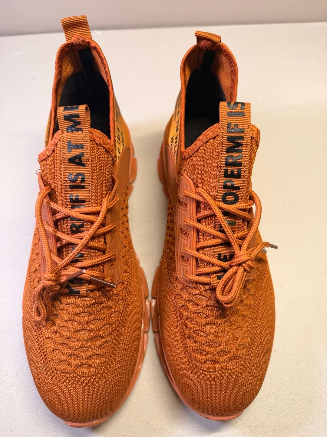 Sneakers Height Boost Shoes Men 9 Breathable Blade Sole Running Shoes Orange 6