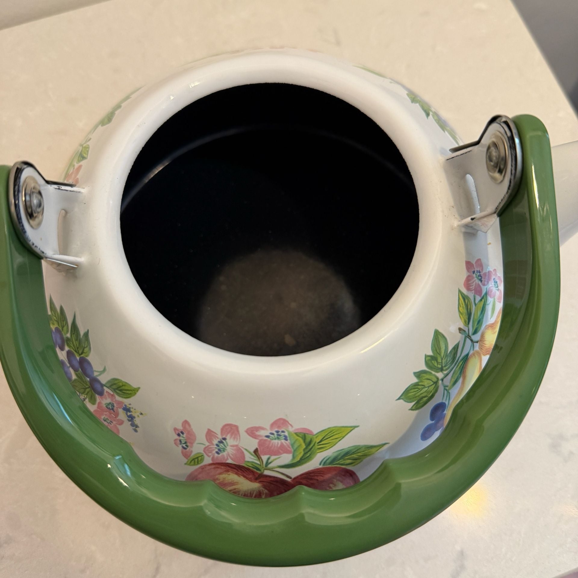 Reston Lloyd Eurita Fruit Enamel Tea Kettle + Spoon Rest Vintage Cottagecore 7