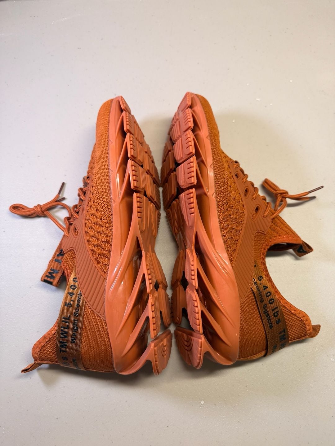 Sneakers Height Boost Shoes Men 9 Breathable Blade Sole Running Shoes Orange 9