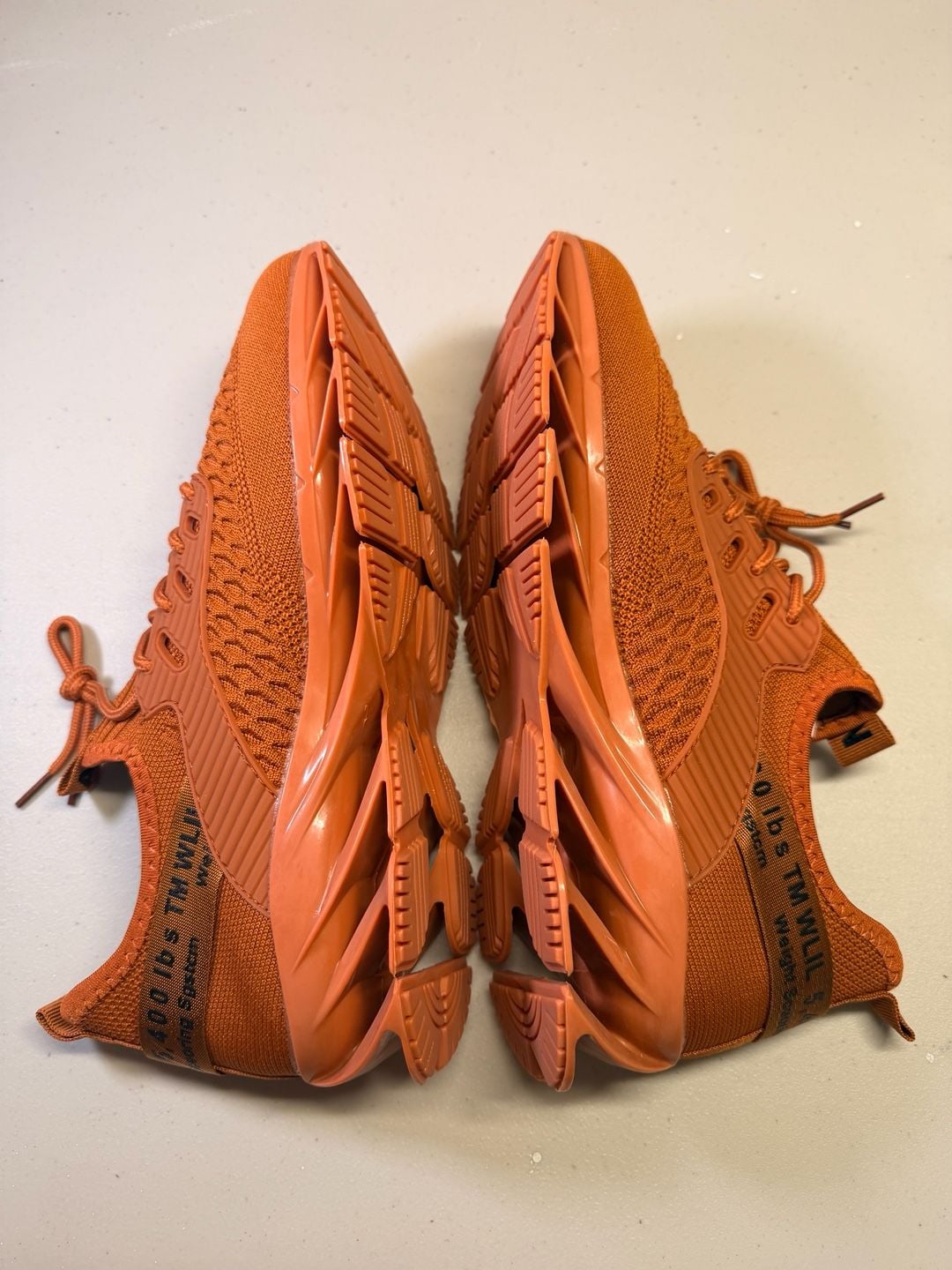 Sneakers Height Boost Shoes Men 9 Breathable Blade Sole Running Shoes Orange 10