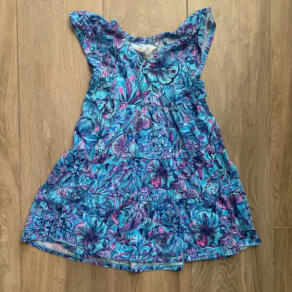 Lilly Pulitzer Girls Kawai Flutter Sleeve Dress Size S