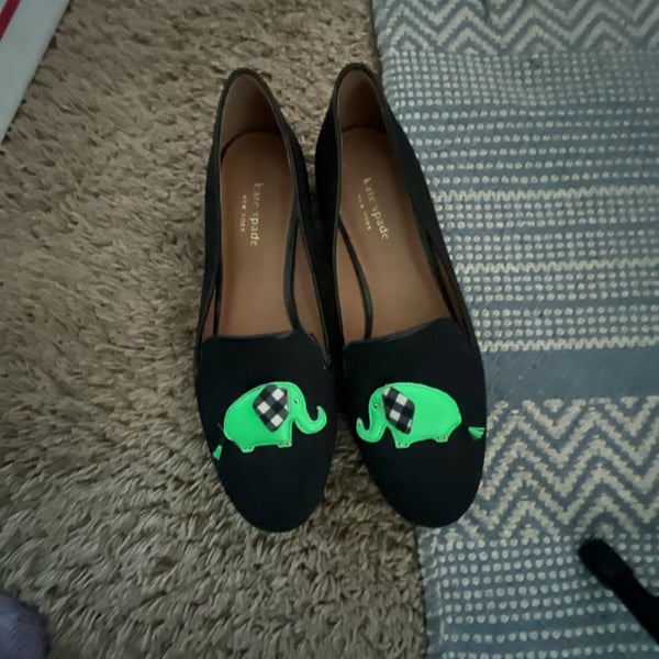 Kate Spade New York Lounge Elephant Black Loafers Flats