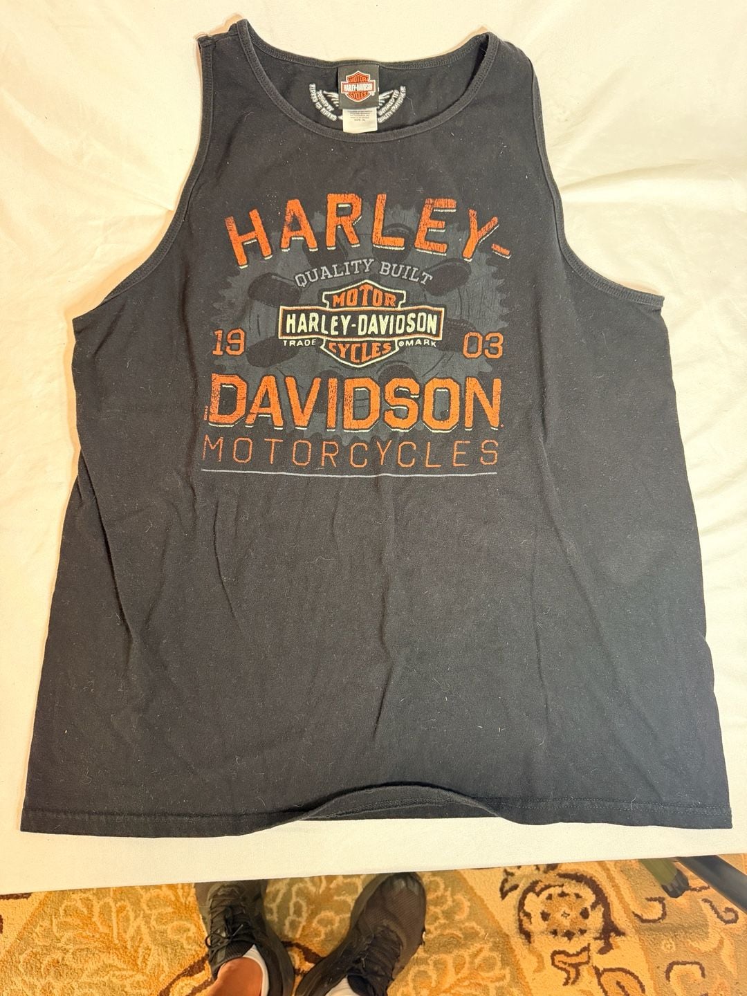 Harley-Davidson Quality Built Black Graphic Tank Top Size XL 2