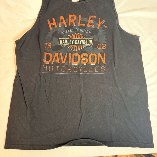 Harley-Davidson Quality Built Black Graphic Tank Top Size XL