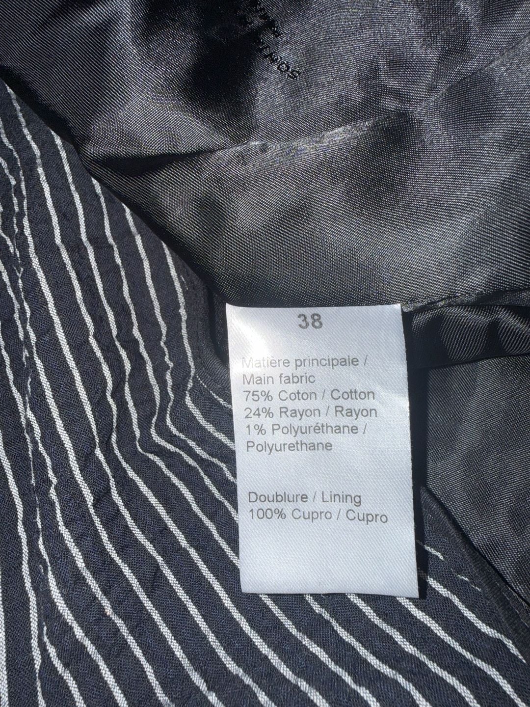Vintage Sonia Rykiel Paris Black and White Pinstripe Double Breasted Blazer Jacket 10