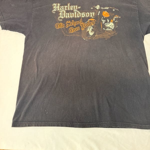Vintage Harley Davidson Double Sided Graphic T-Shirt Old School Our Rules